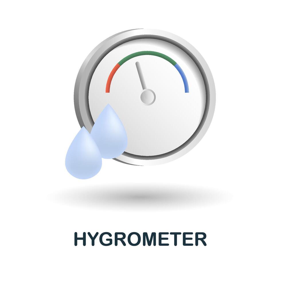 Hygrometer icon. 3d illustration from measurement collection. Creative Hygrometer 3d icon for web design, templates, infographics and more vector