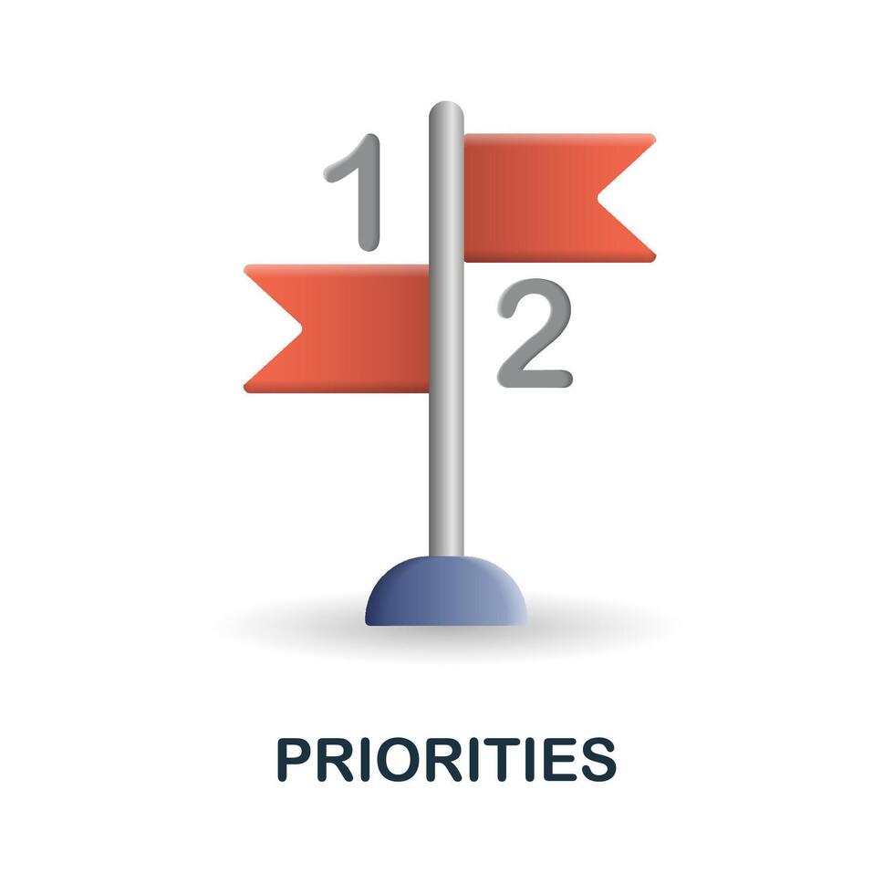 Priorities icon. 3d illustration from performance collection. Creative Priorities 3d icon for web design, templates, infographics and more vector
