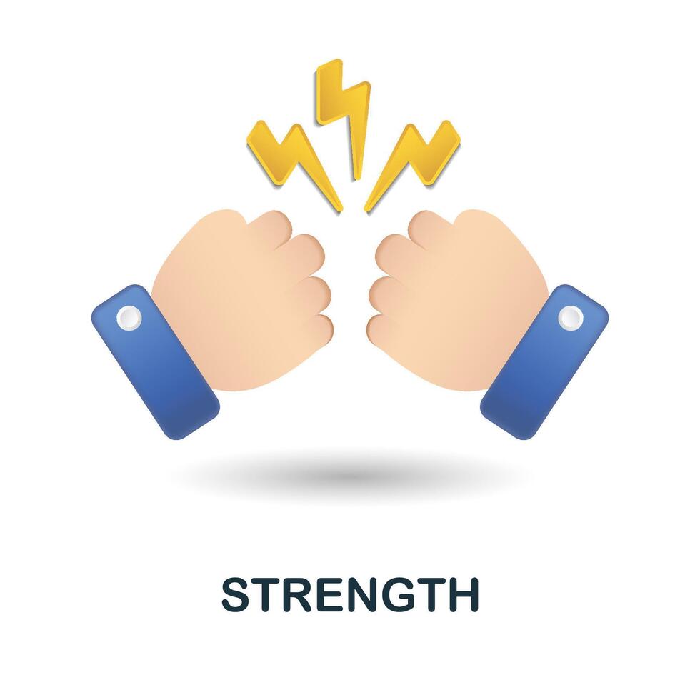 Strength icon. 3d illustration from performance collection. Creative Strength 3d icon for web design, templates, infographics and more vector