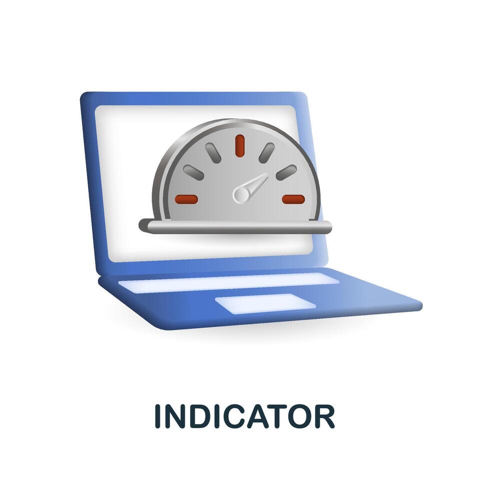 Indicator icon. 3d illustration from performance collection. Creative Indicator 3d icon for web design, templates, infographics and more vector