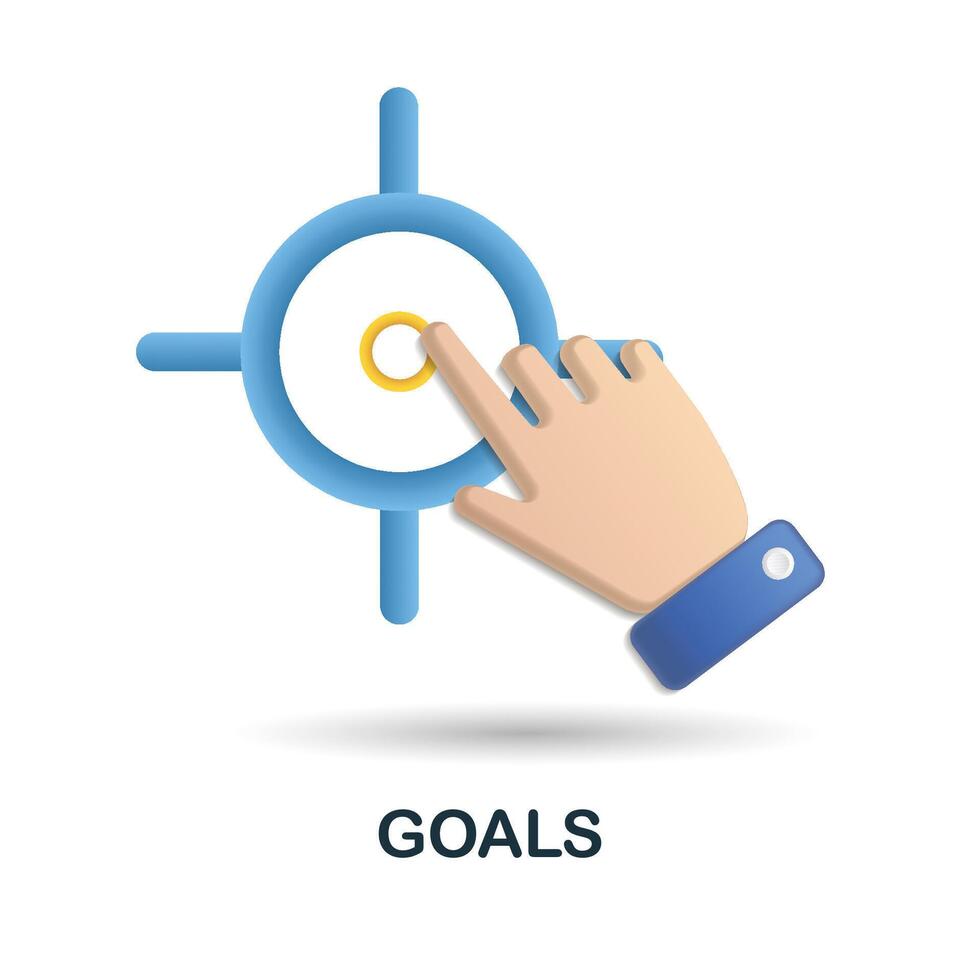Goals icon. 3d illustration from performance collection. Creative Goals 3d icon for web design, templates, infographics and more vector