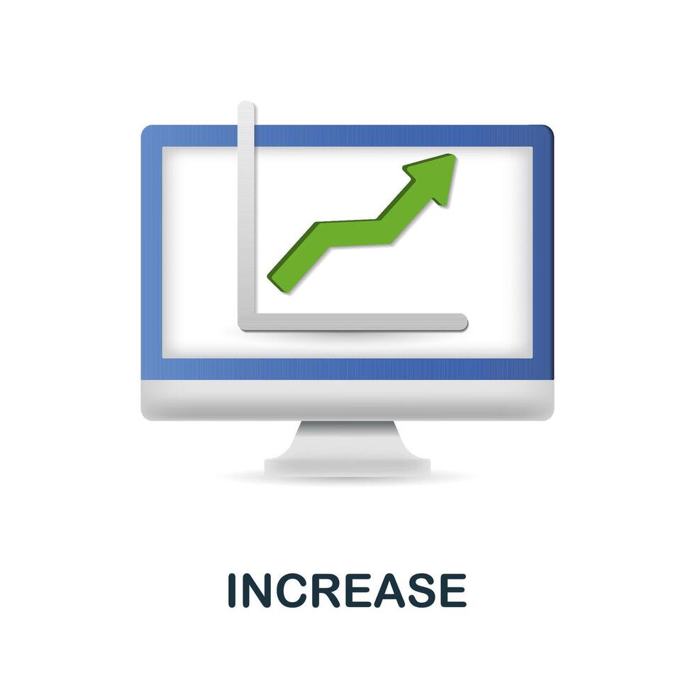 Increase icon. 3d illustration from performance collection. Creative Increase 3d icon for web design, templates, infographics and more vector