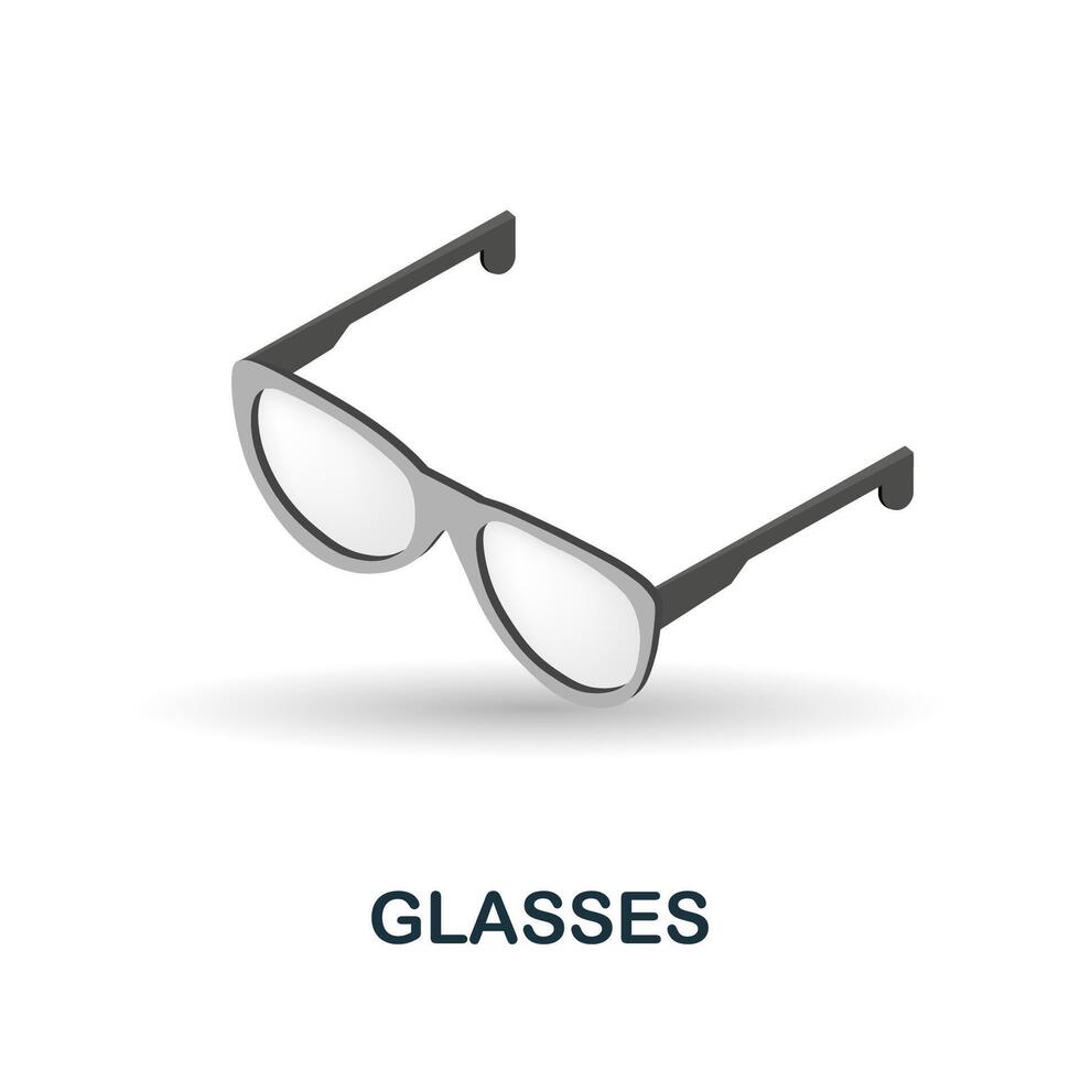 Glasses icon. 3d illustration from work place collection. Creative Glasses 3d icon for web design, templates, infographics and more vector