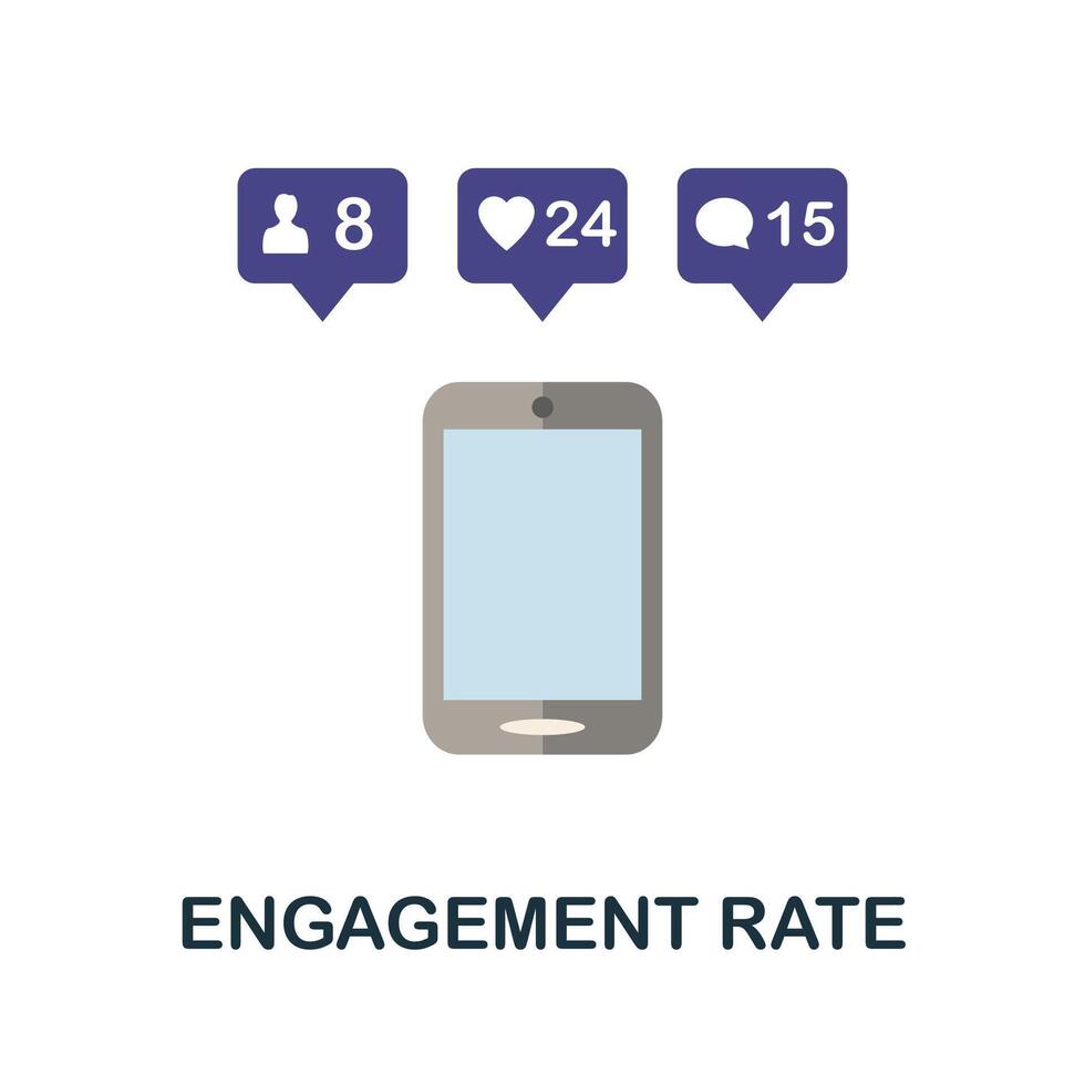 Engagement Rate icon. Simple element from blogging collection. Creative Engagement Rate icon for web design, templates, infographics and more vector