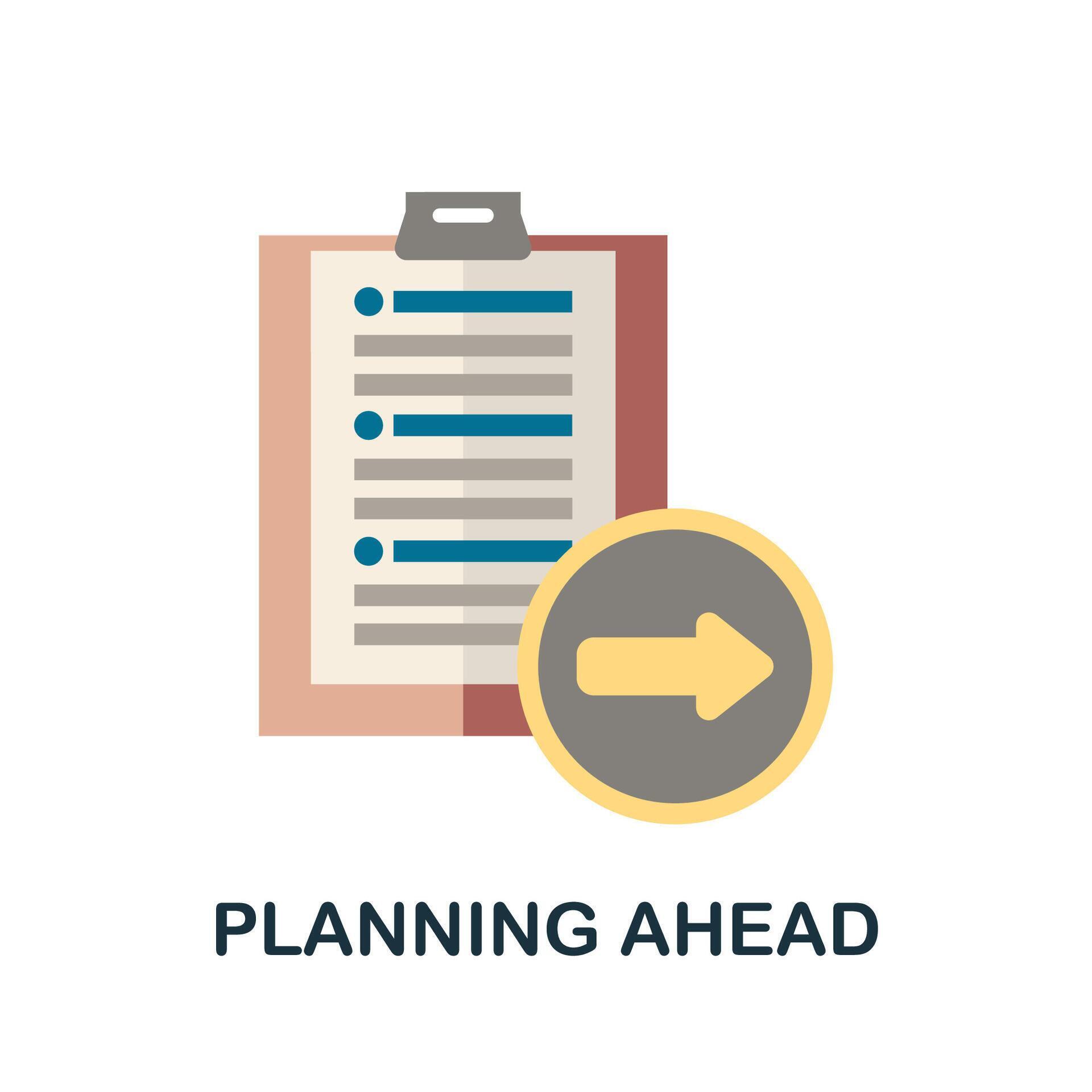 Planning Ahead icon. Simple element from business growth collection