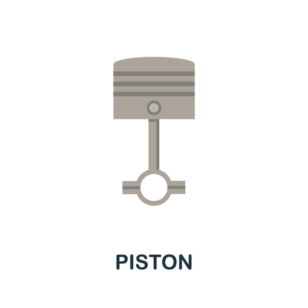 Piston flat icon. Color simple element from car servise collection. Creative Piston icon for web design, templates, infographics and more vector