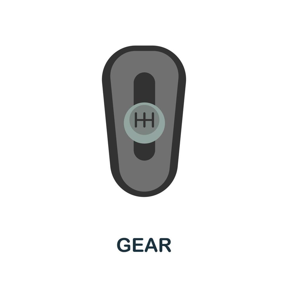 Gear flat icon. Color simple element from car servise collection. Creative Gear icon for web design, templates, infographics and more vector