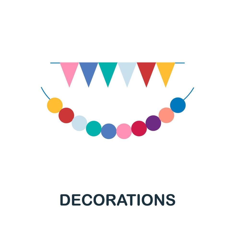 Decorations icon. Simple element from celebration collection. Creative Decorations icon for web design, templates, infographics and more vector