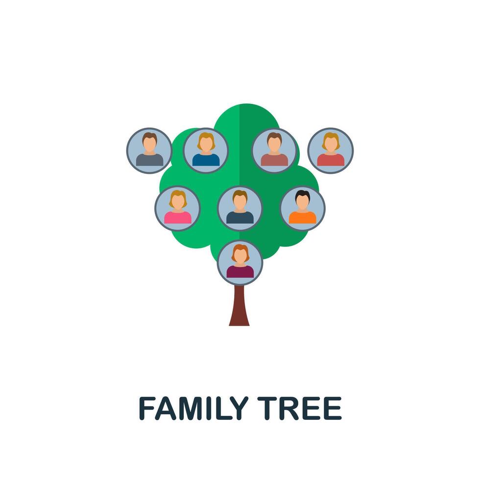 Family Tree icon. Flat sign element from child adoption collection. Creative Family Tree icon for web design, templates, infographics and more vector