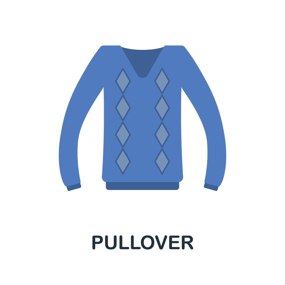 Pullover flat icon. Color simple element from clothes collection. Creative Pullover icon for web design, templates, infographics and more vector