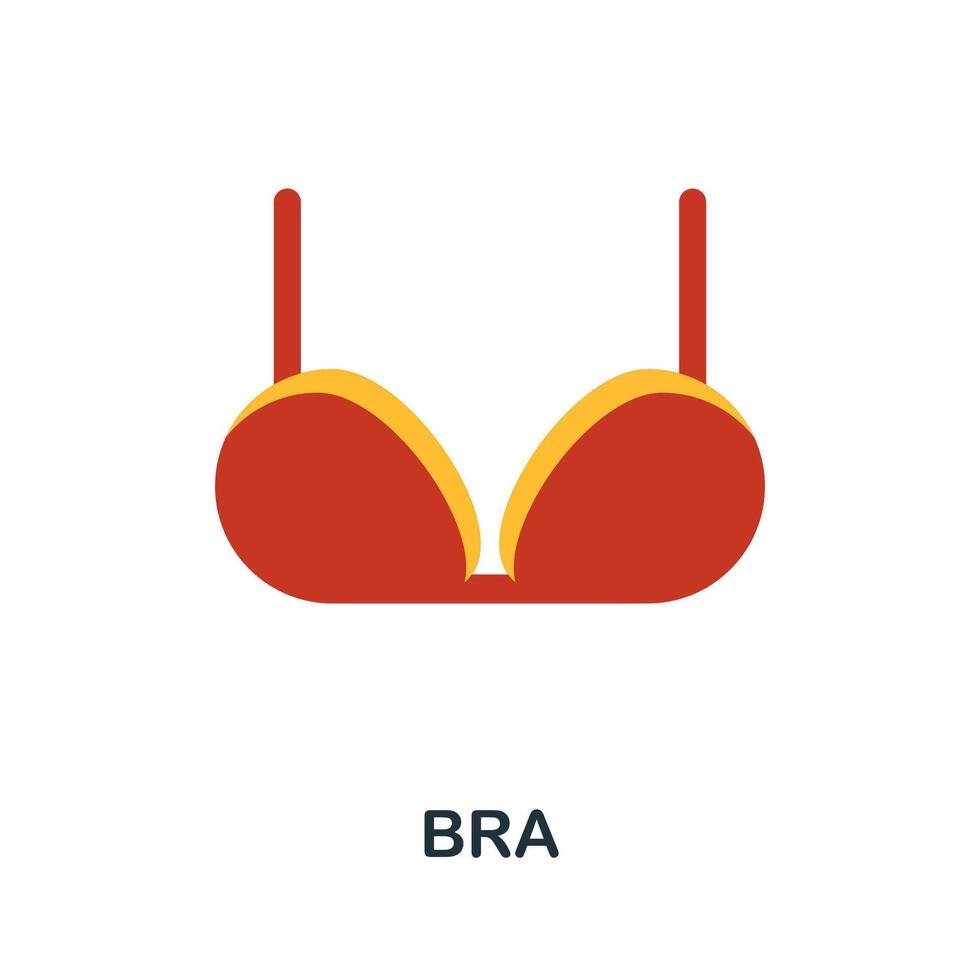 Bra flat icon. Color simple element from clothes collection. Creative Bra icon for web design, templates, infographics and more vector