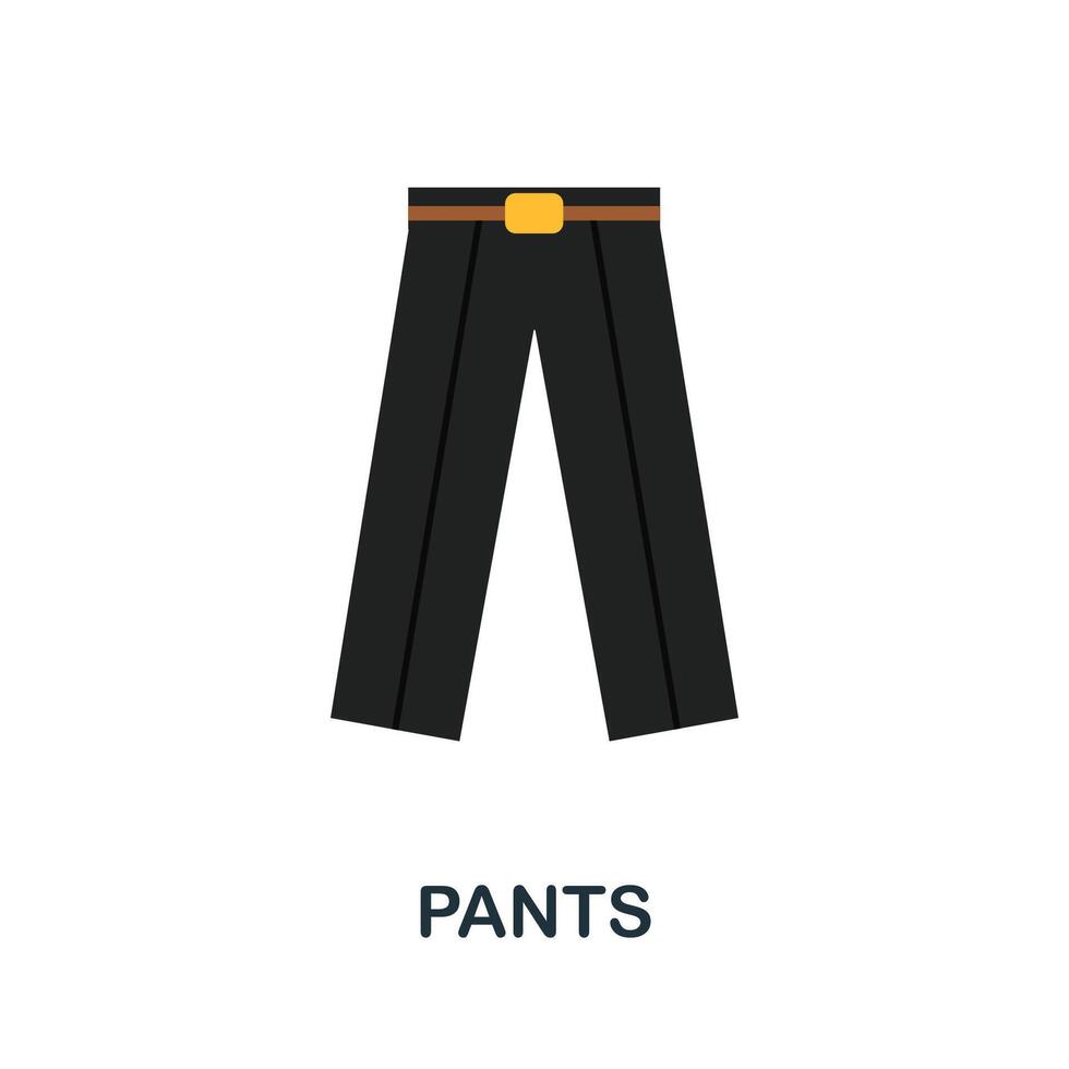 Pants flat icon. Color simple element from clothes collection. Creative Pants icon for web design, templates, infographics and more vector