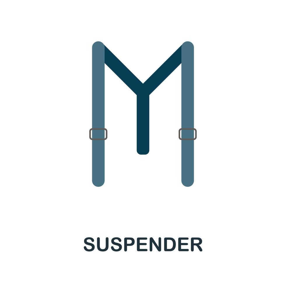 Suspender flat icon. Color simple element from clothes collection. Creative Suspender icon for web design, templates, infographics and more vector