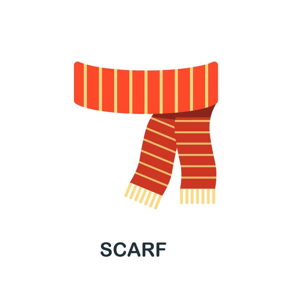 Scarf flat icon. Color simple element from clothes collection. Creative Scarf icon for web design, templates, infographics and more vector