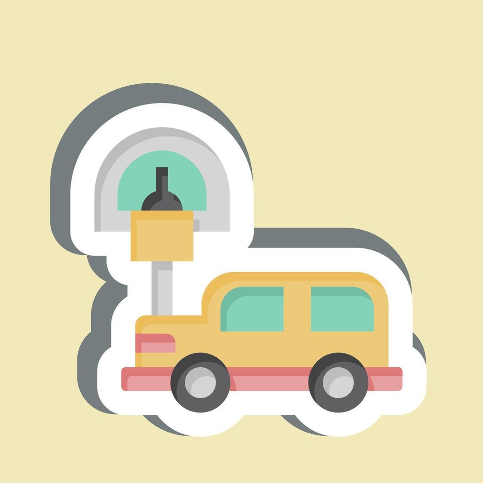 Sticker Parking Meter. related to City symbol. simple design illustration vector