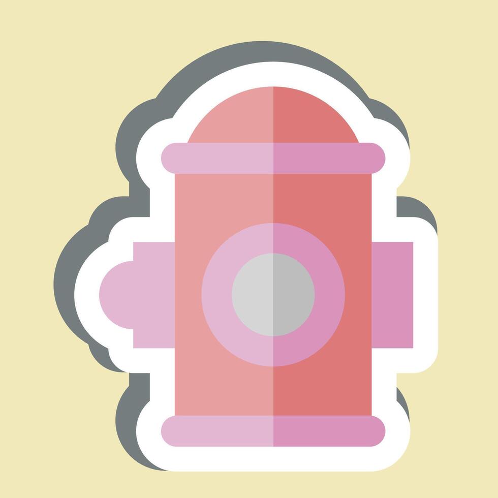 Sticker Fire Hydrant. related to City symbol. simple design illustration vector