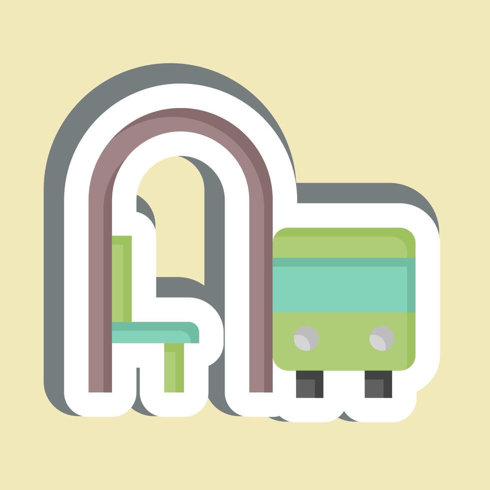 Sticker Bus Stop. related to City symbol. simple design illustration vector