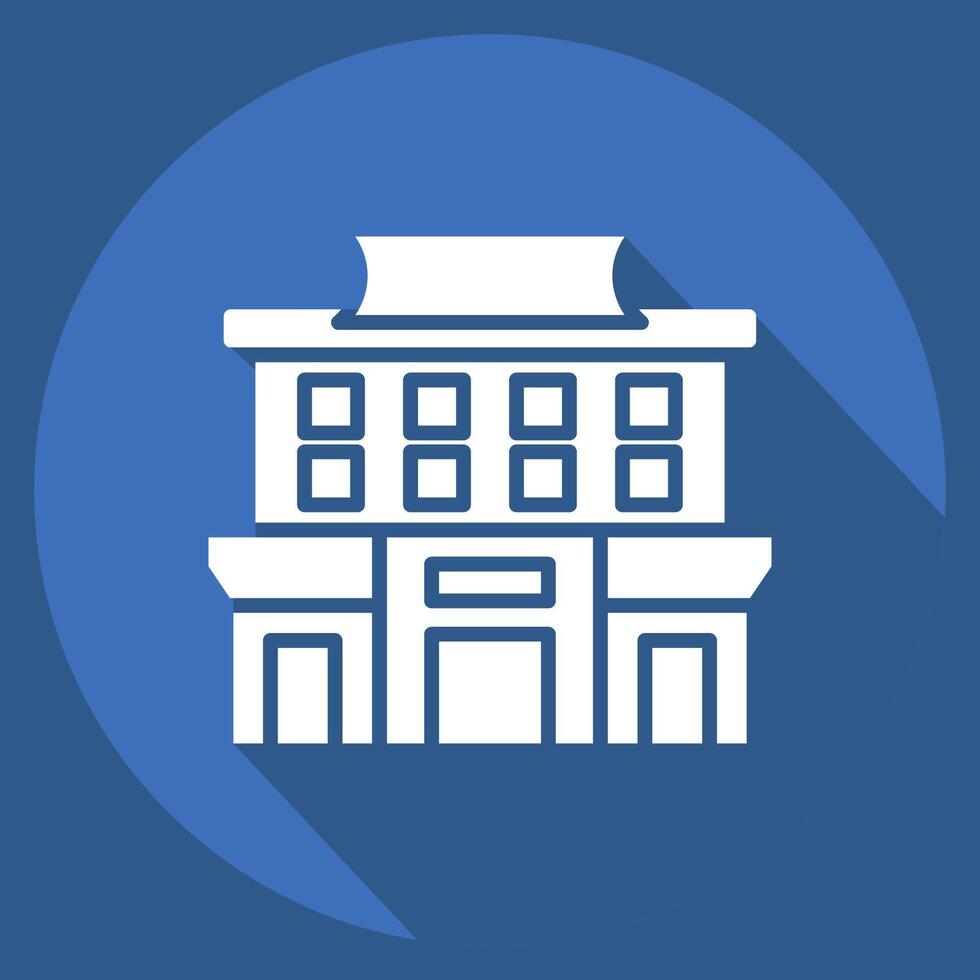 Icon Supermarket. related to City symbol. long shadow style. simple design illustration vector