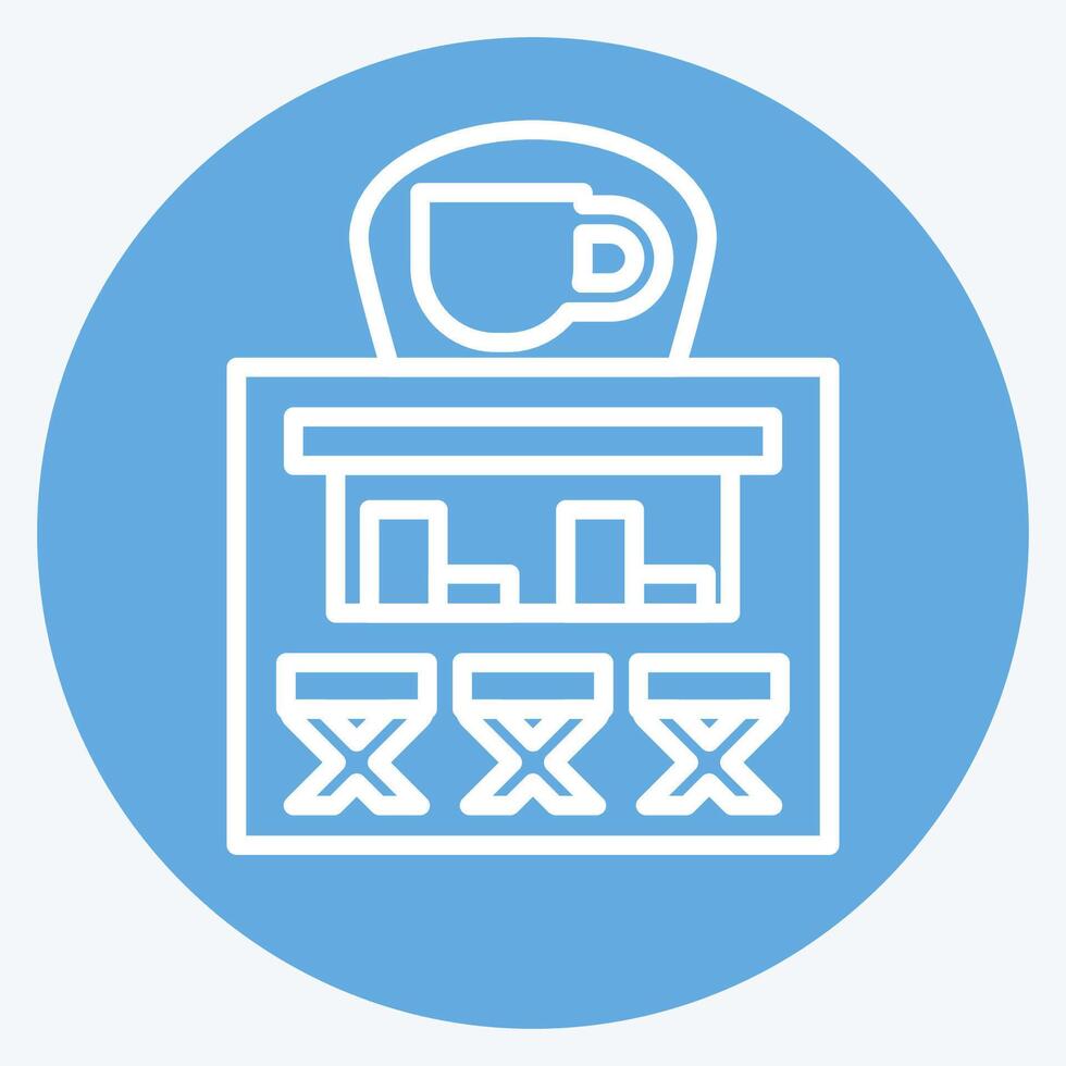 Icon Coffe Shop. related to City symbol. blue eyes style. simple design illustration vector