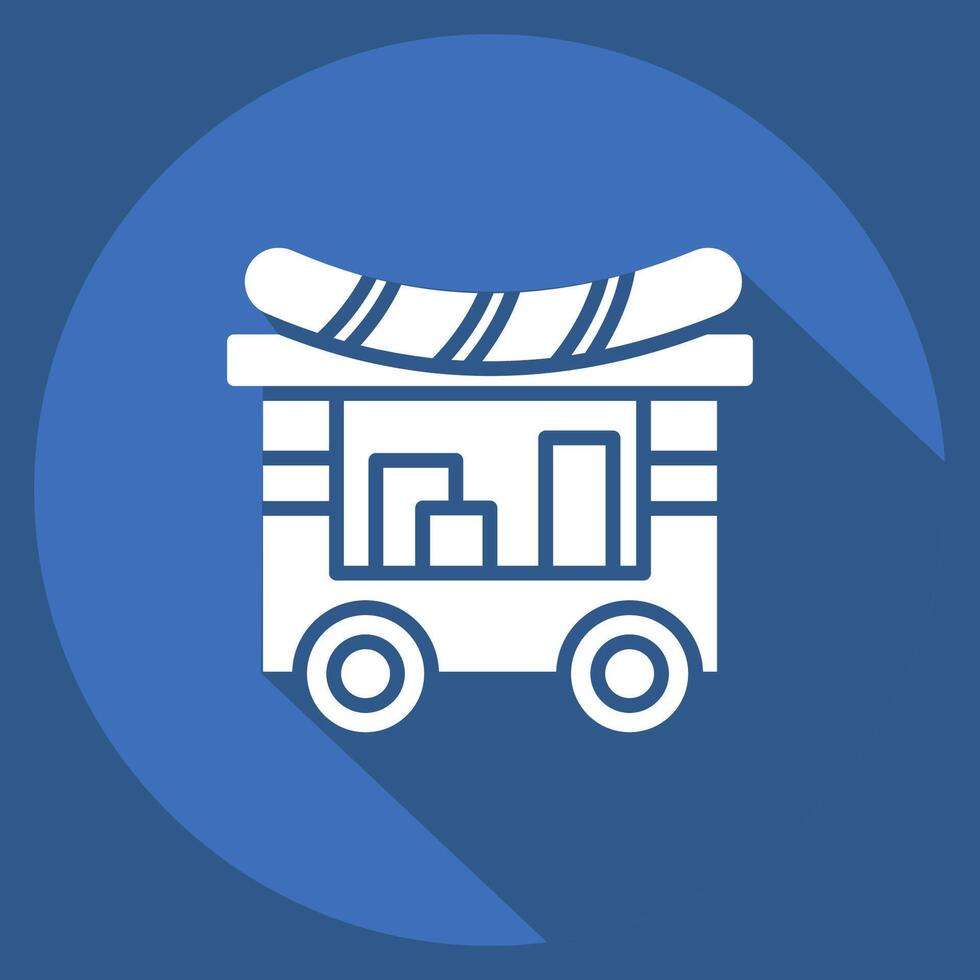 Icon Food Cart. related to City symbol. long shadow style. simple design illustration vector