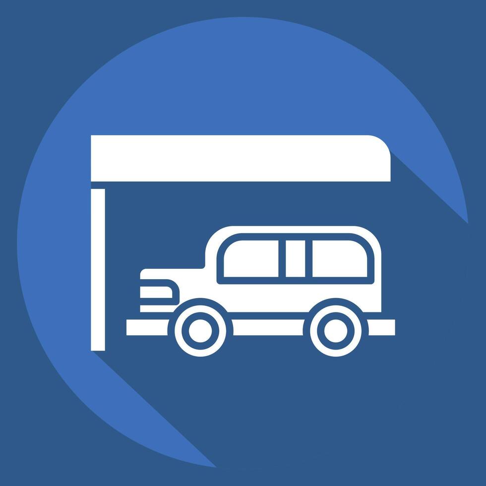 Icon Car Park. related to City symbol. long shadow style. simple design illustration vector