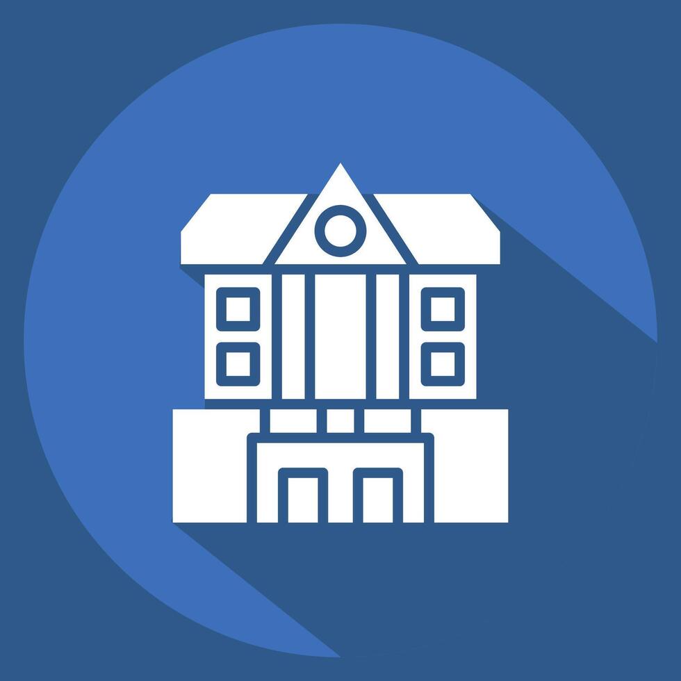 Icon Bank. related to City symbol. long shadow style. simple design illustration vector