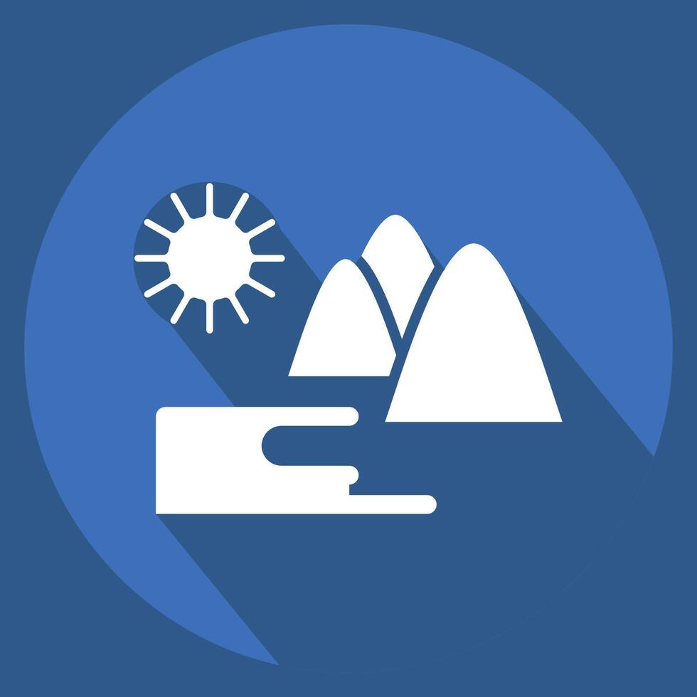 Icon Natural Park. related to City symbol. long shadow style. simple design illustration vector