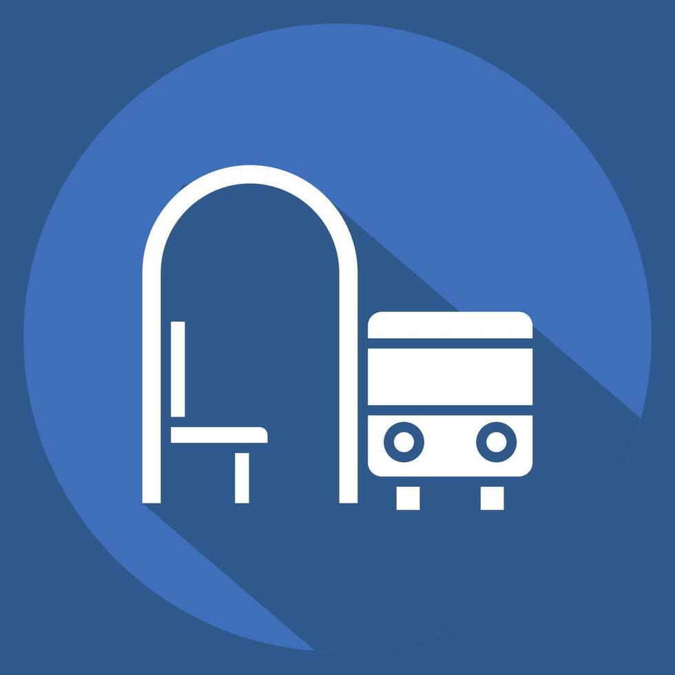 Icon Bus Stop. related to City symbol. long shadow style. simple design illustration vector
