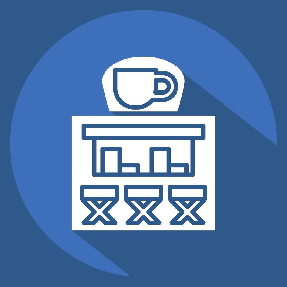 Icon Coffe Shop. related to City symbol. long shadow style. simple design illustration vector
