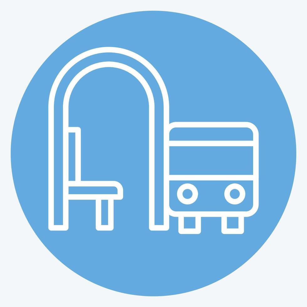 Icon Bus Stop. related to City symbol. blue eyes style. simple design illustration vector
