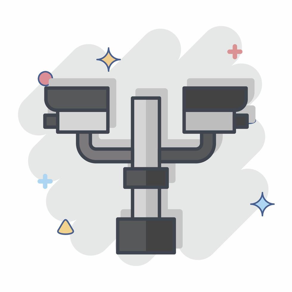 Icon Closed Circuit Camera. related to City symbol. comic style. simple design illustration vector