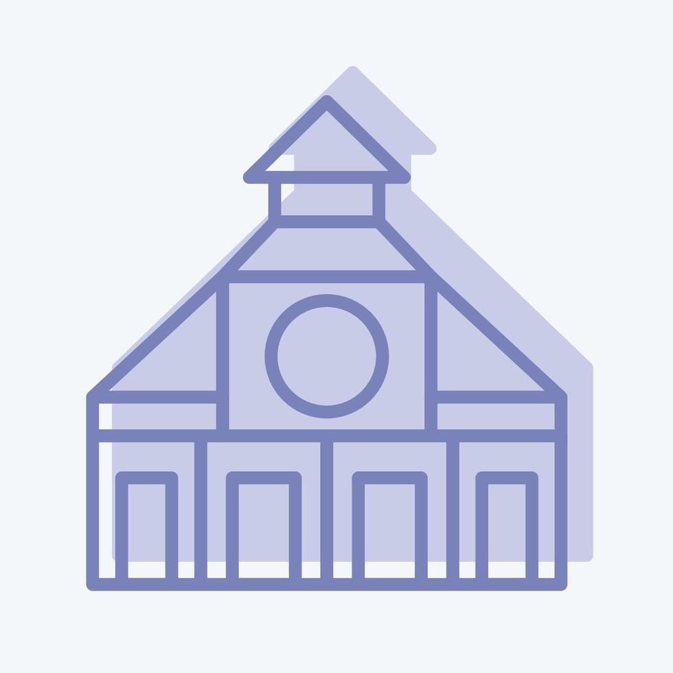 Icon Church. related to City symbol. two tone style. simple design illustration vector