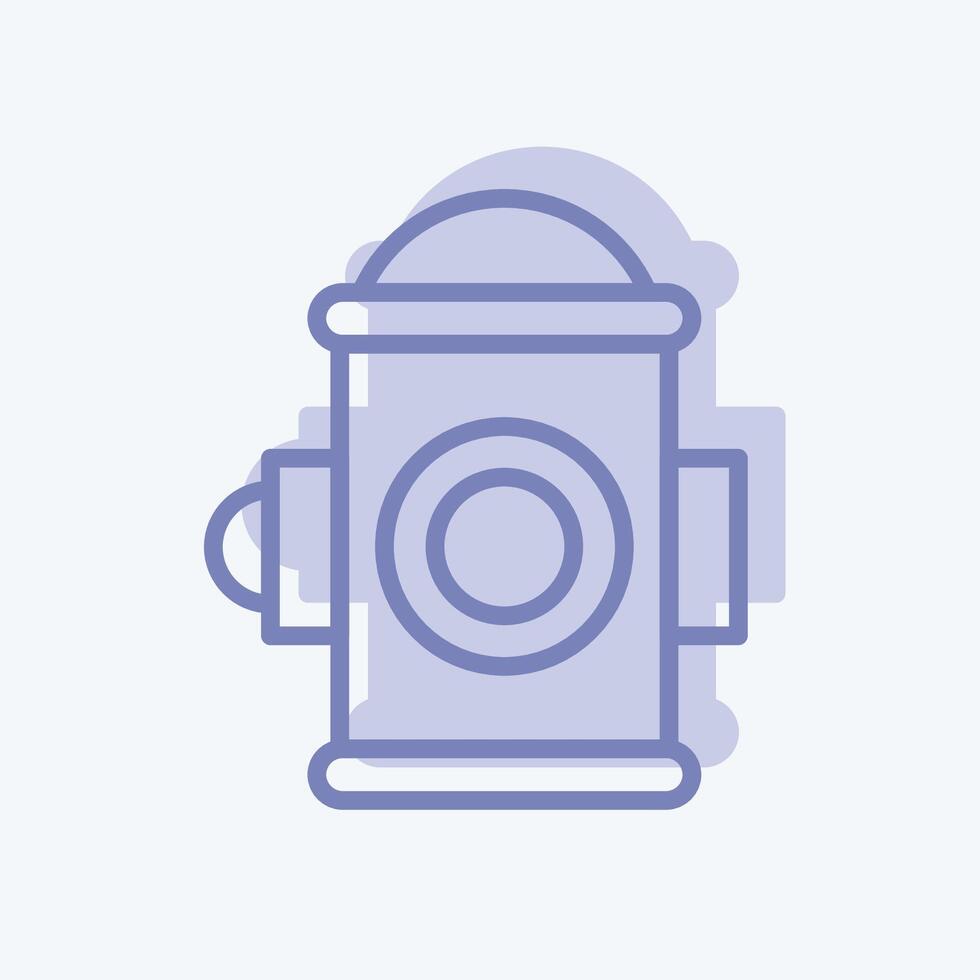 Icon Fire Hydrant. related to City symbol. two tone style. simple design illustration vector