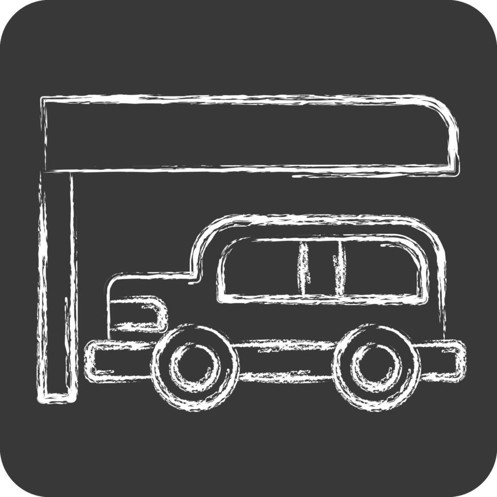 Icon Car Park. related to City symbol. chalk Style. simple design illustration vector