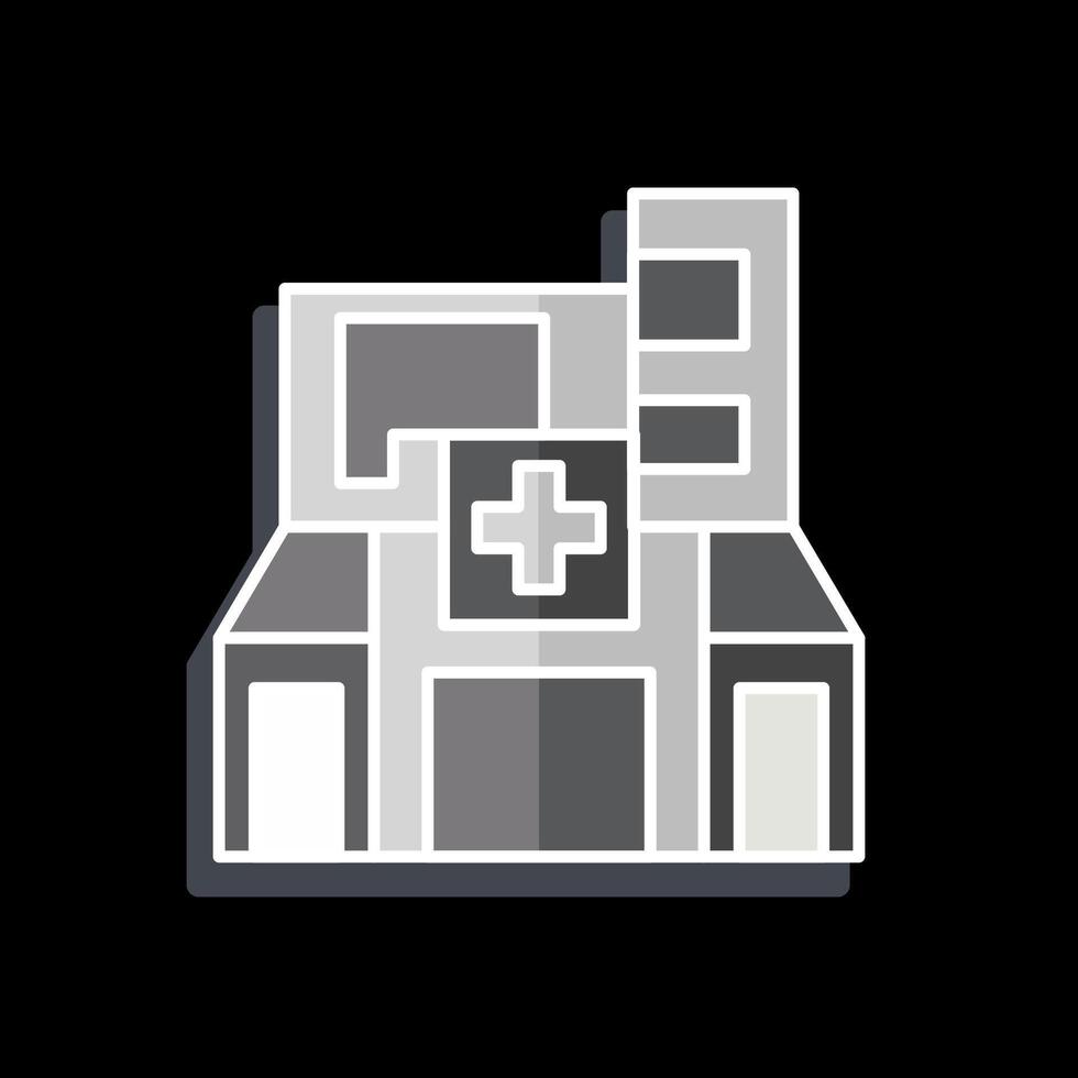Icon Hospital. related to City symbol. glossy style. simple design illustration vector