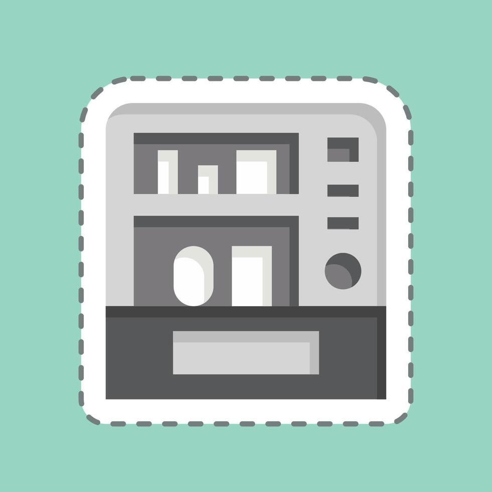 Sticker line cut Vending Machine. related to City symbol. simple design illustration vector