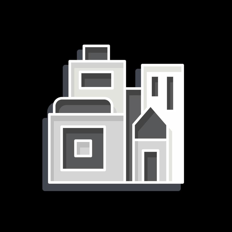 Icon Buildings. related to City symbol. glossy style. simple design illustration vector