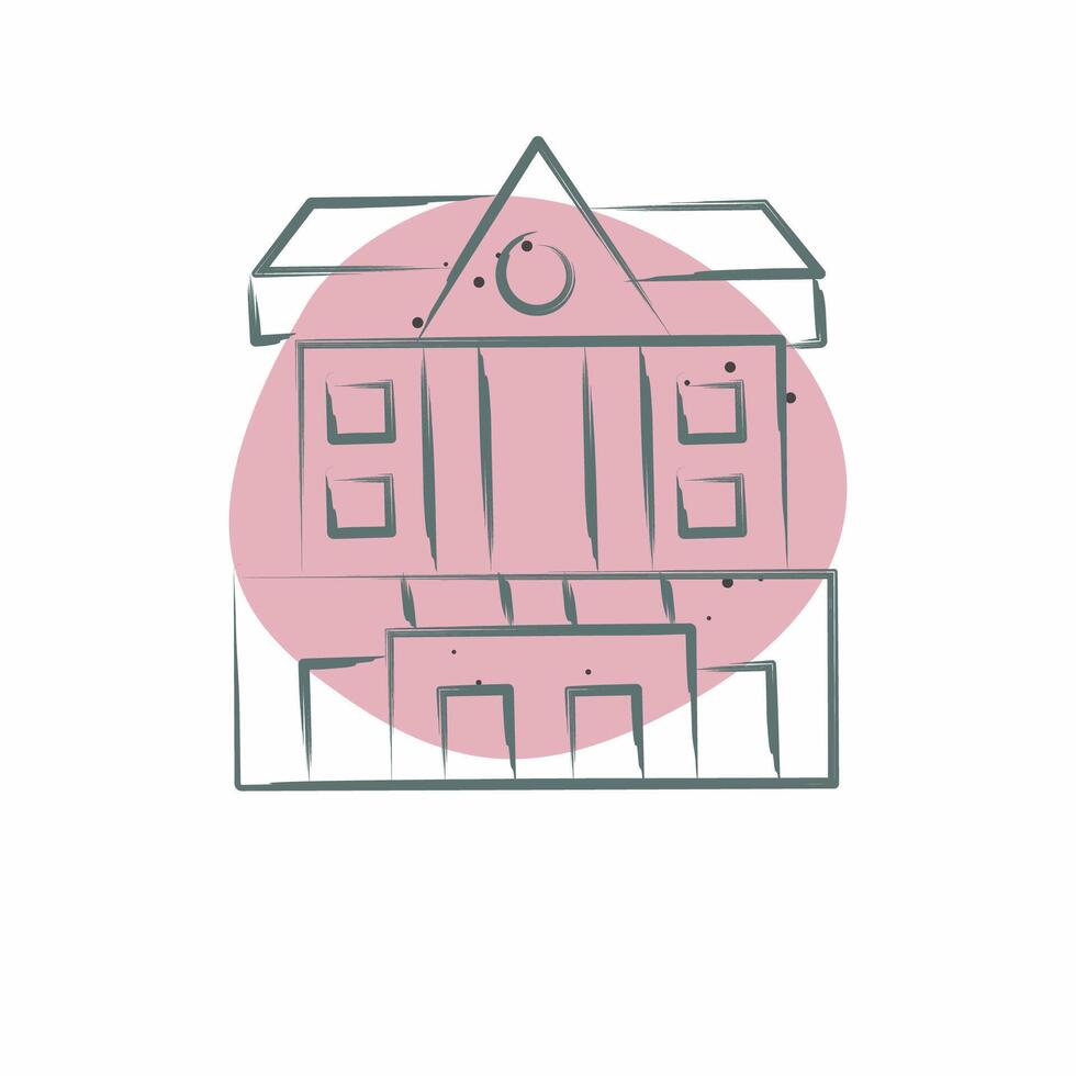 Icon Bank. related to City symbol. Color Spot Style. simple design illustration vector