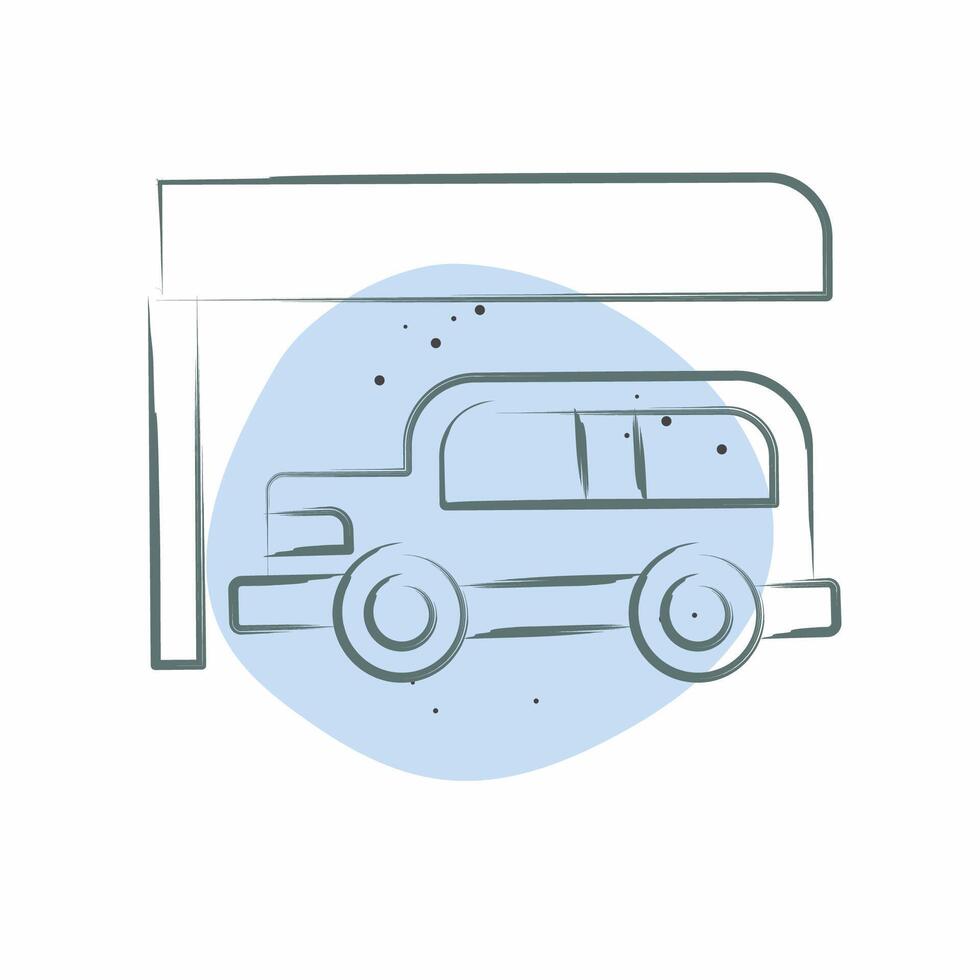 Icon Car Park. related to City symbol. Color Spot Style. simple design illustration vector