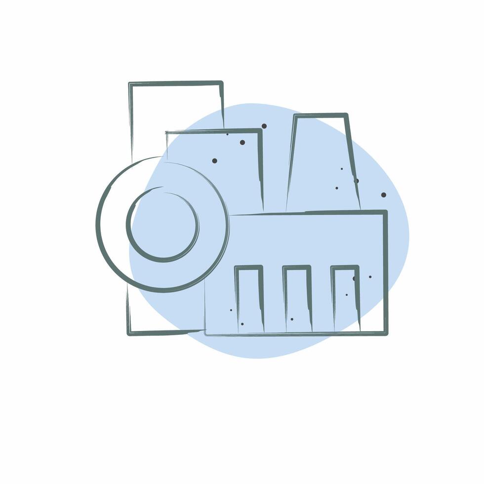 Icon Factory. related to City symbol. Color Spot Style. simple design illustration vector