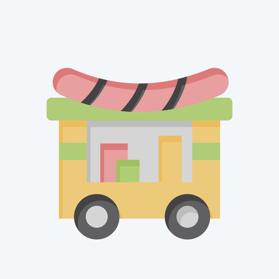 Icon Food Cart. related to City symbol. flat style. simple design illustration vector