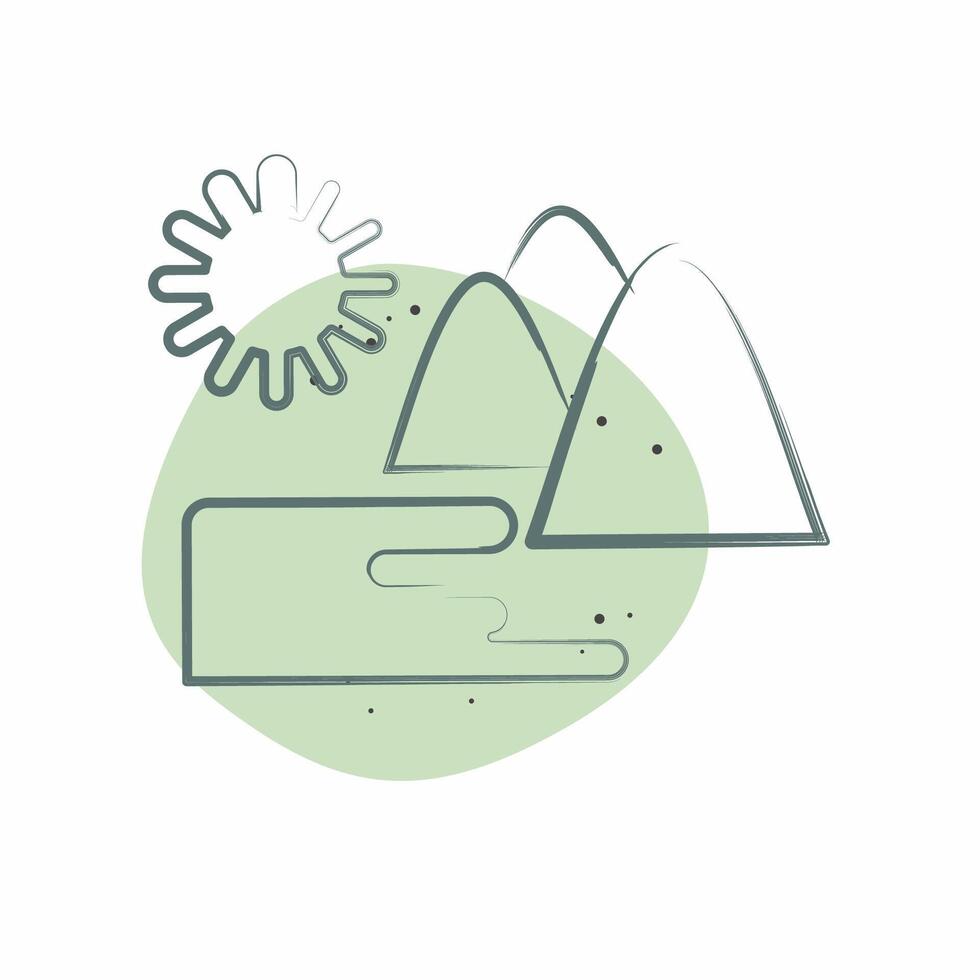 Icon Natural Park. related to City symbol. Color Spot Style. simple design illustration vector