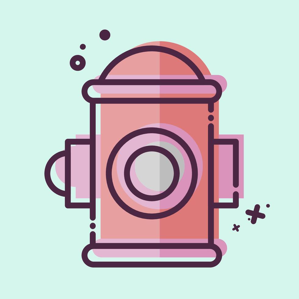 Icon Fire Hydrant. related to City symbol. MBE style. simple design illustration vector