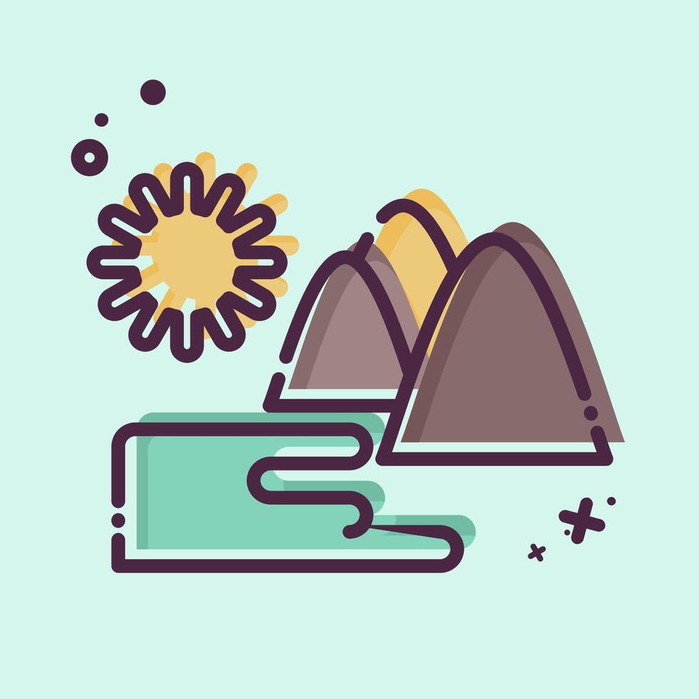Icon Natural Park. related to City symbol. MBE style. simple design illustration vector