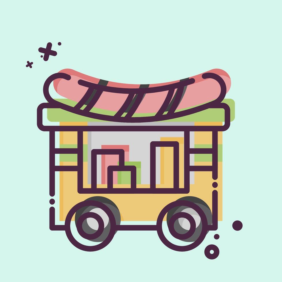 Icon Food Cart. related to City symbol. MBE style. simple design illustration vector