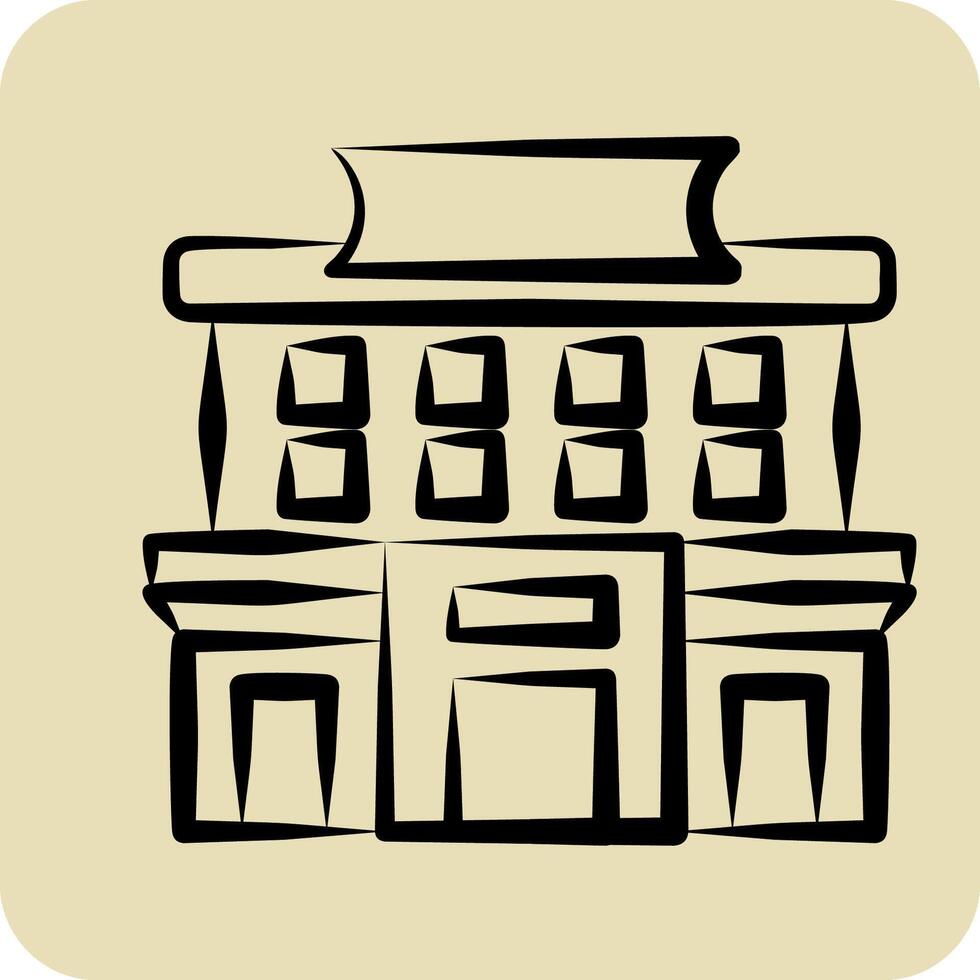 Icon Supermarket. related to City symbol. hand drawn style. simple design illustrationIcon Supermarket. related to City symbol. hand drawn style. simple design illustration vector