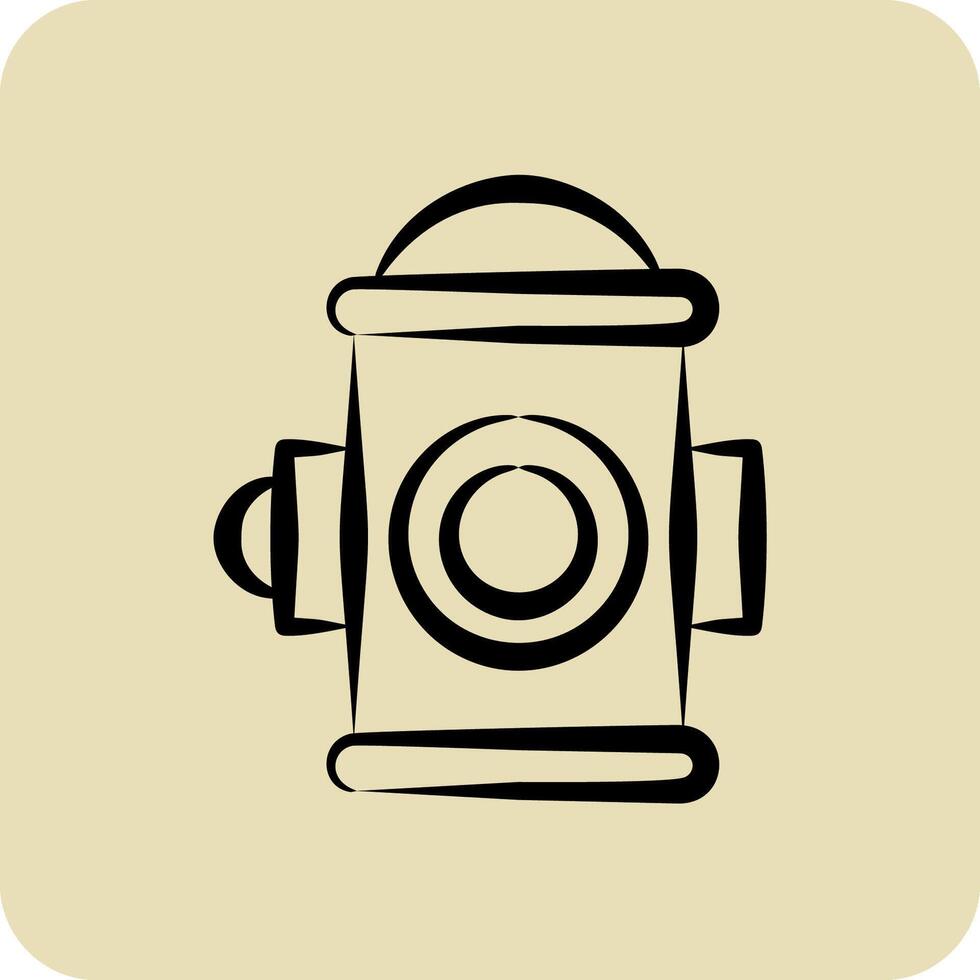 Icon Fire Hydrant. related to City symbol. hand drawn style. simple design illustration vector