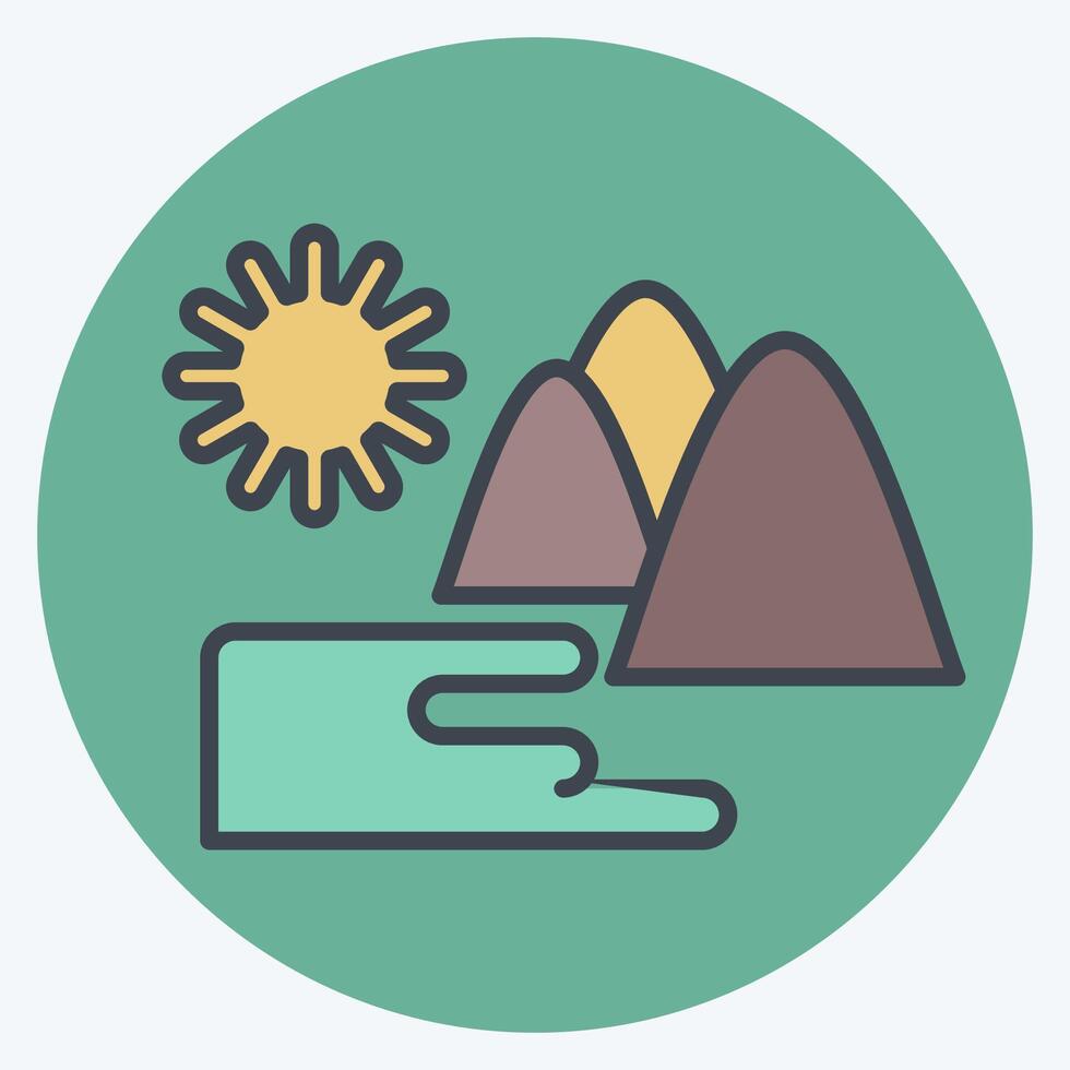 Icon Natural Park. related to City symbol. color mate style. simple design illustration vector
