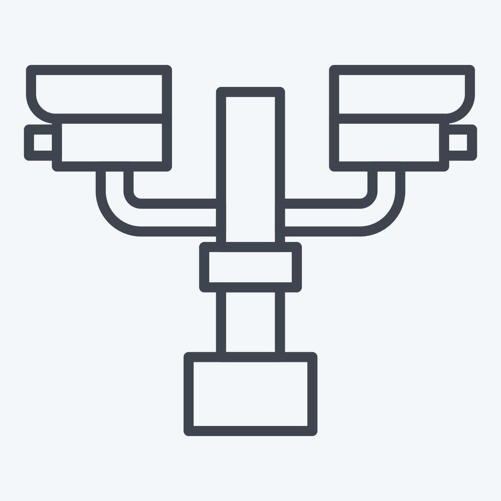 Icon Closed Circuit Camera. related to City symbol. line style. simple design illustration vector