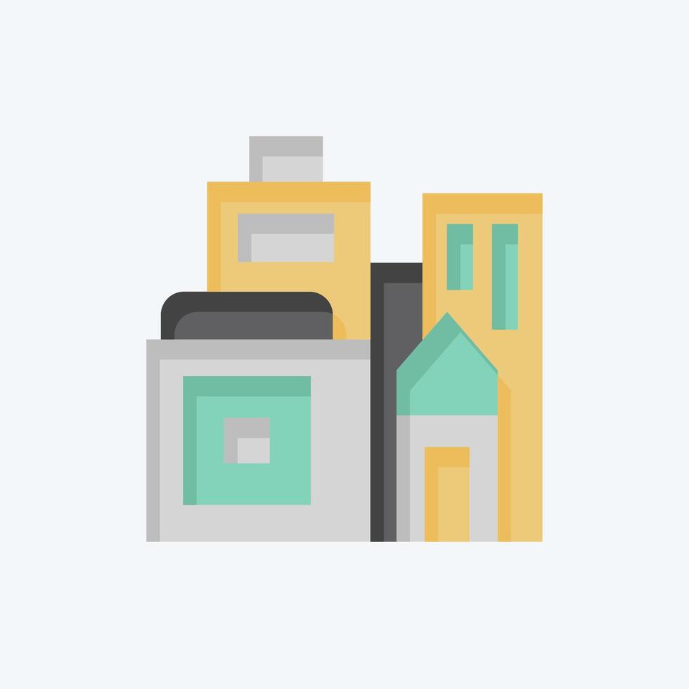 Icon Buildings. related to City symbol. flat style. simple design illustration vector